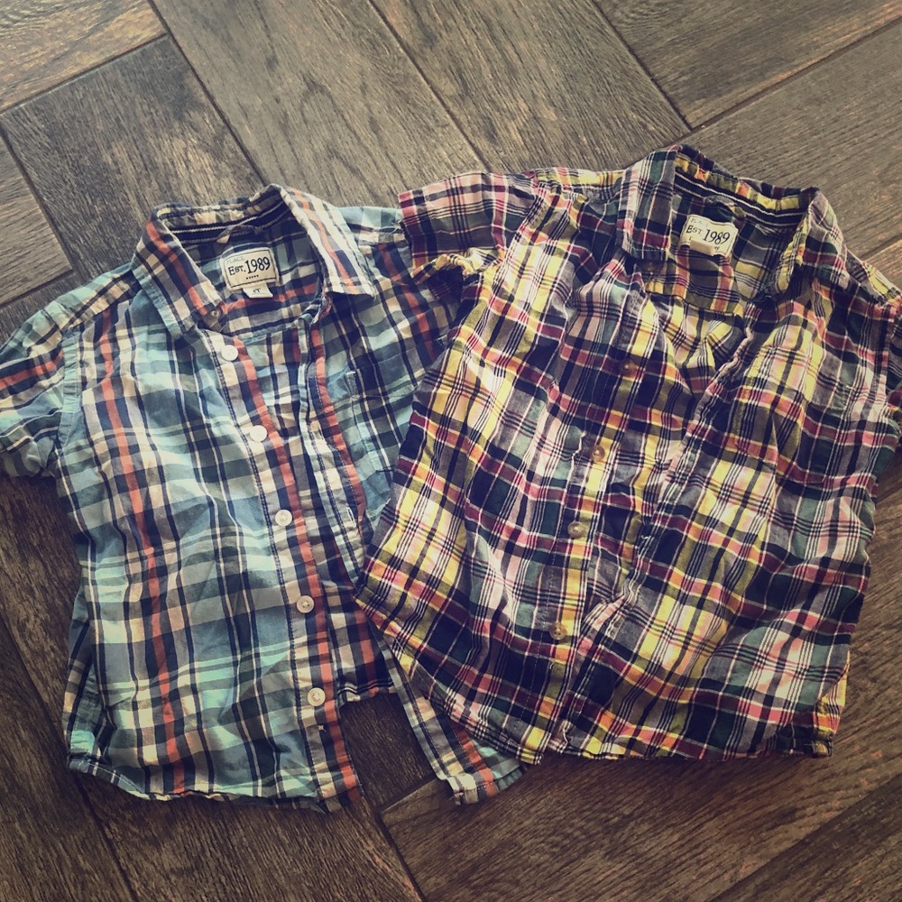🔥 Children's Place Plaid short sleeve shirts (2)